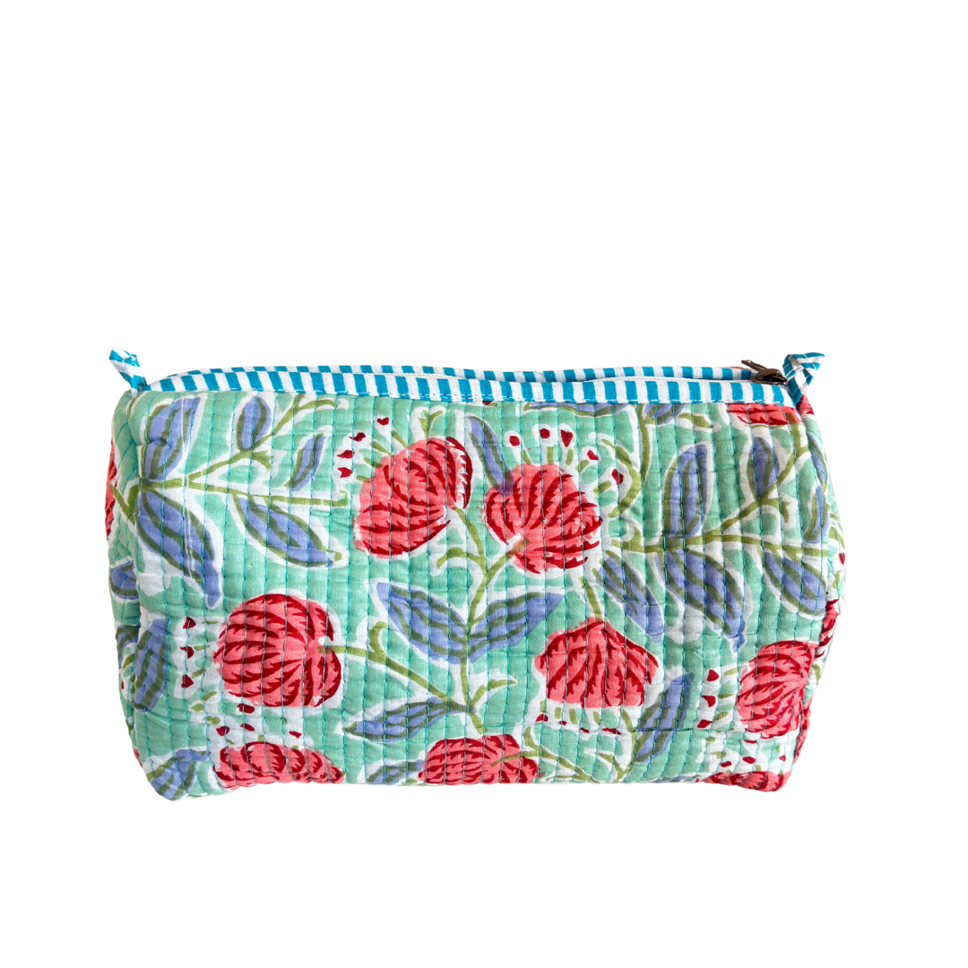 The Alfred Edition Travel Accessory:- Premium Handcrafted Waterproof Quilted Cotton Beauty/Travel Organizer Bag for Men & Women