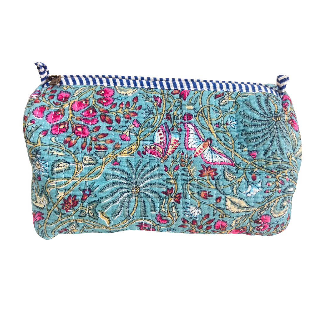The Alfred Edition Travel Accessory:- Premium Handcrafted Waterproof Quilted Cotton Beauty/Travel Organizer Bag for Men & Women