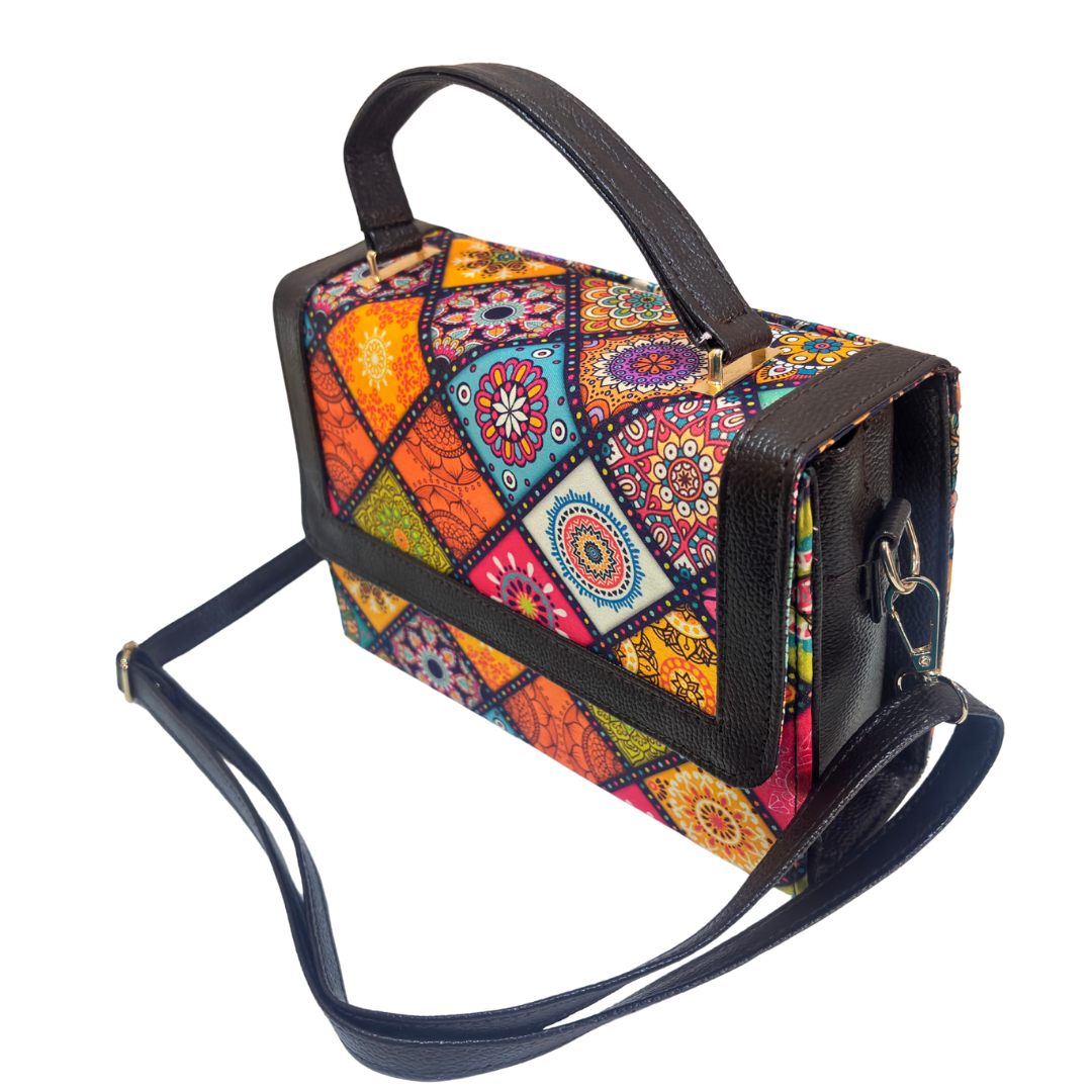 The House of RajPadmini Mandala Print Crossbody Box Bag