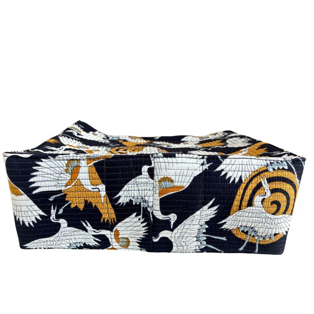 Quilted Black Laptop Tote Bag with Complementary Pouch - The House of RajPadmini
