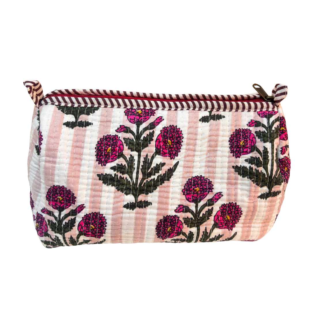 The Alfred Edition Travel Accessory:- Premium Handcrafted Waterproof Quilted Cotton Beauty/Travel Organizer Bag for Men & Women