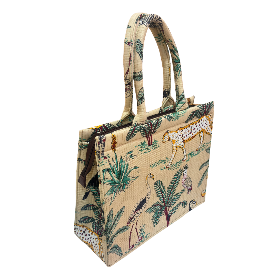 Quilted Laptop Tote Bag with Complementary Pouch