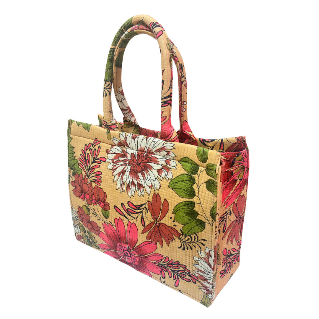 Quilted Laptop Tote Bag with Complementary Pouch