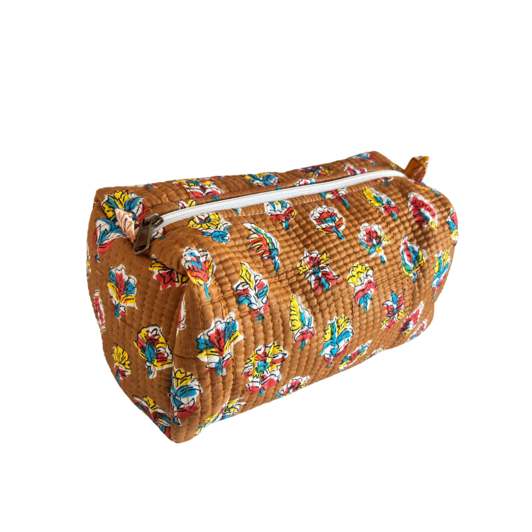 The Alfred Edition Travel Accessory:- Premium Handcrafted Waterproof Quilted Cotton Beauty/Travel Organizer Bag for Men & Women