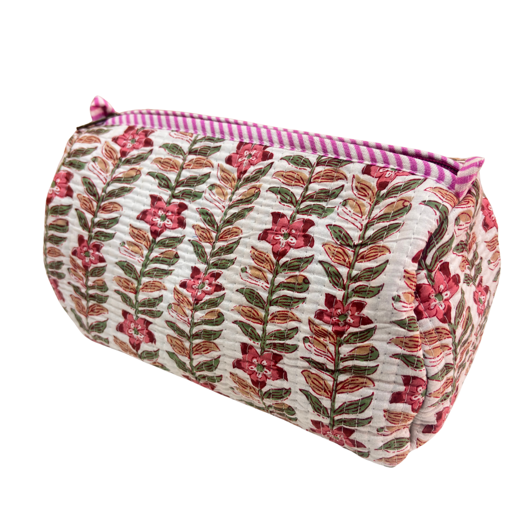 The Alfred Edition Travel Accessory:- Premium Handcrafted Waterproof Quilted Cotton Beauty/Travel Organizer Bag for Men & Women