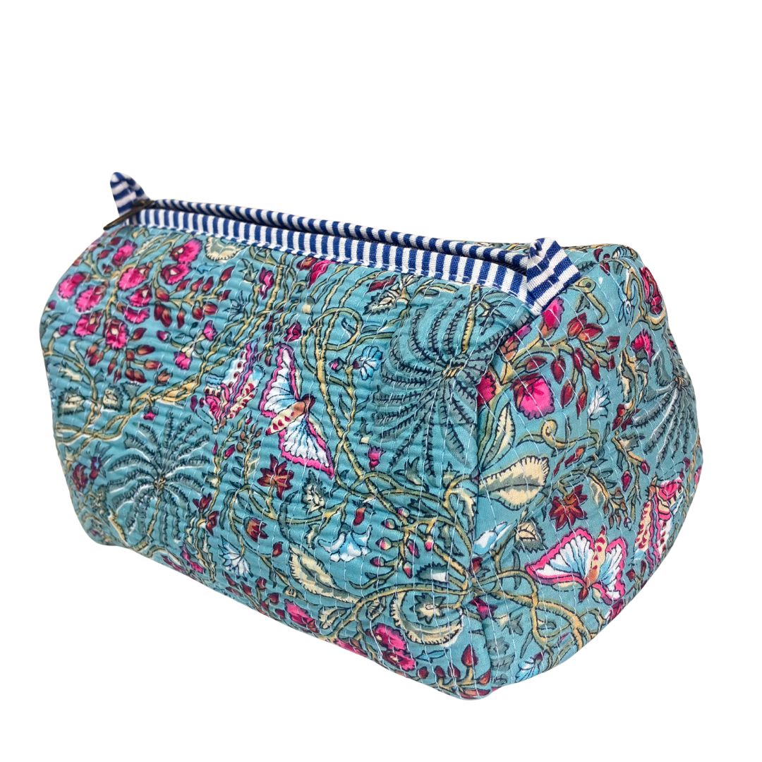 The Alfred Edition Travel Accessory:- Premium Handcrafted Waterproof Quilted Cotton Beauty/Travel Organizer Bag for Men & Women