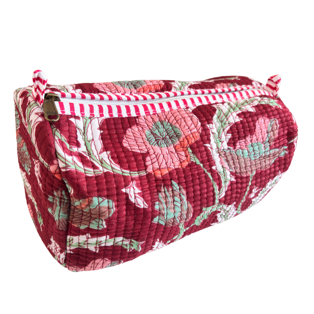 The Alfred Edition Travel Accessory:- Premium Handcrafted Waterproof Quilted Cotton Beauty/Travel Organizer Bag for Men & Women