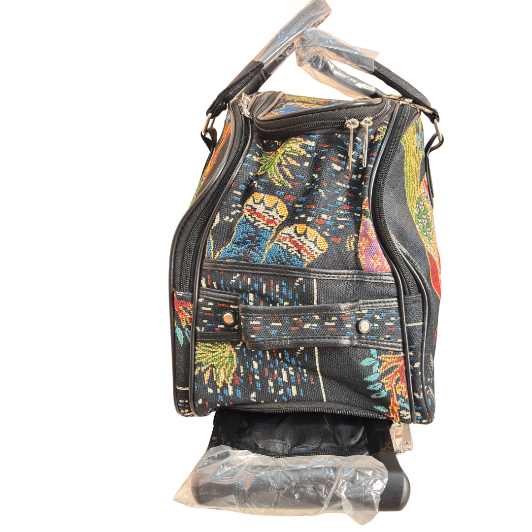 Fully Waterproof Elephant Printed Travel Duffle Trolley Bag