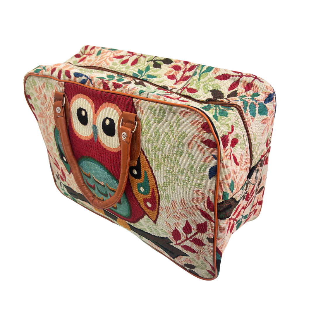 Off-White Single Owl Print Washable Duffle Bag