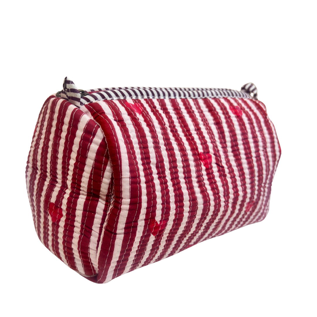 The Alfred Edition Travel Accessory:- Premium Handcrafted Waterproof Quilted Cotton Beauty/Travel Organizer Bag for Men & Women