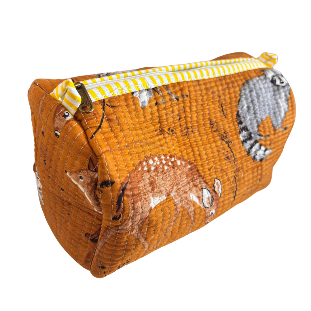 The Alfred Edition Travel Accessory:- Premium Handcrafted Waterproof Quilted Cotton Beauty/Travel Organizer Bag for Men & Women