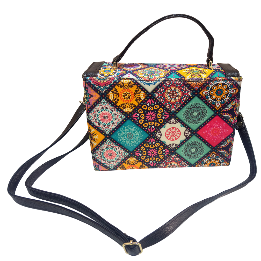 The House of RajPadmini Mandala Print Crossbody Box Bag