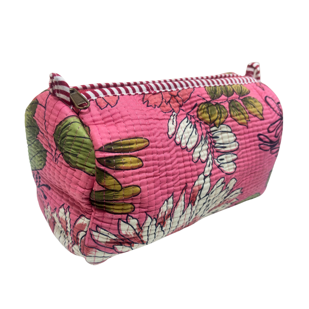 The Alfred Edition Travel Accessory:- Premium Handcrafted Waterproof Quilted Cotton Beauty/Travel Organizer Bag for Men & Women
