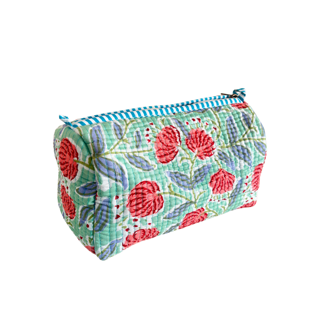 The Alfred Edition Travel Accessory:- Premium Handcrafted Waterproof Quilted Cotton Beauty/Travel Organizer Bag for Men & Women