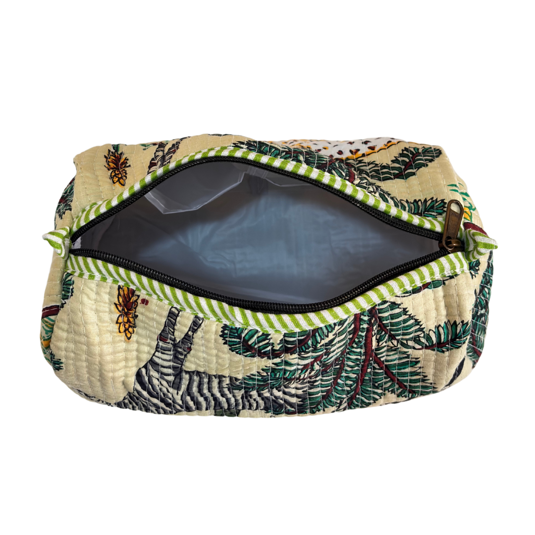 The Alfred Edition Travel Accessory:- Premium Handcrafted Waterproof Quilted Cotton Beauty/Travel Organizer Bag for Men & Women