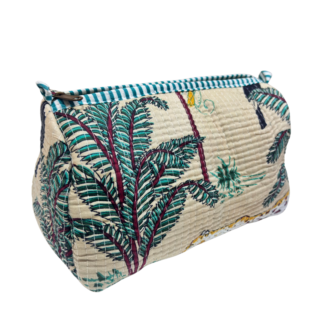 The Alfred Edition Travel Accessory:- Premium Handcrafted Waterproof Quilted Cotton Beauty/Travel Organizer Bag for Men & Women