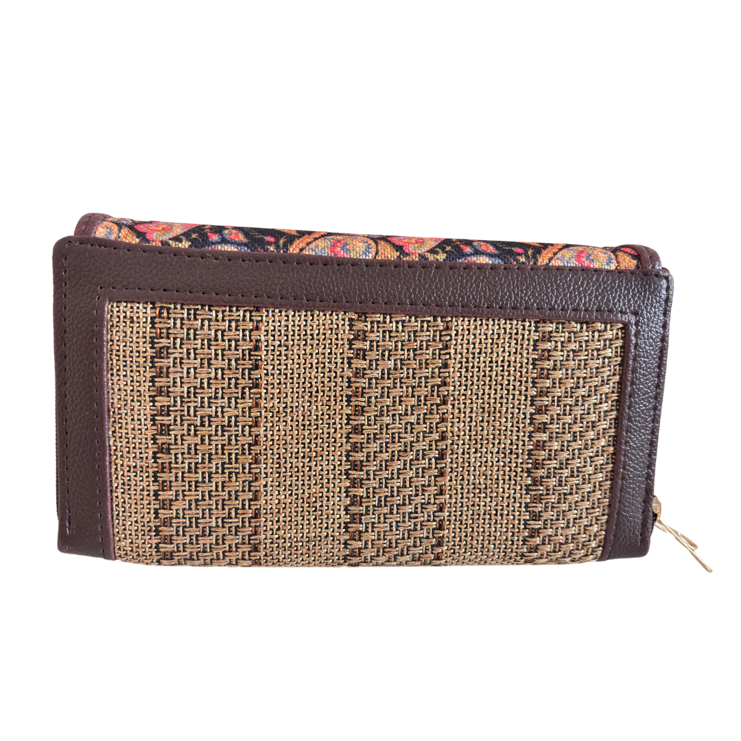 The Hamsafar Edition:- Women's Ethnic Jute Fabric Wallet with Double Partition