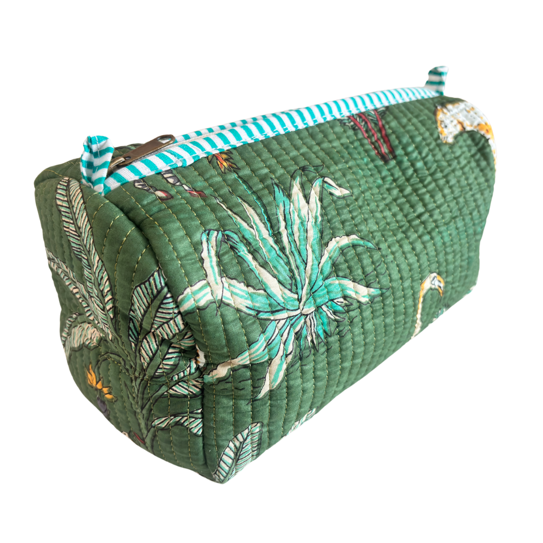 The Alfred Edition Travel Accessory:- Premium Handcrafted Waterproof Quilted Cotton Beauty/Travel Organizer Bag for Men & Women