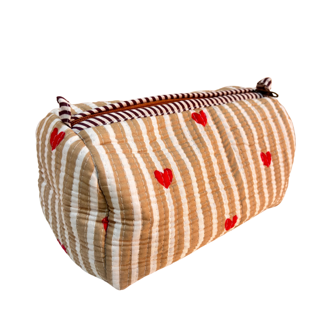 The Alfred Edition Travel Accessory:- Premium Handcrafted Waterproof Quilted Cotton Beauty/Travel Organizer Bag for Men & Women