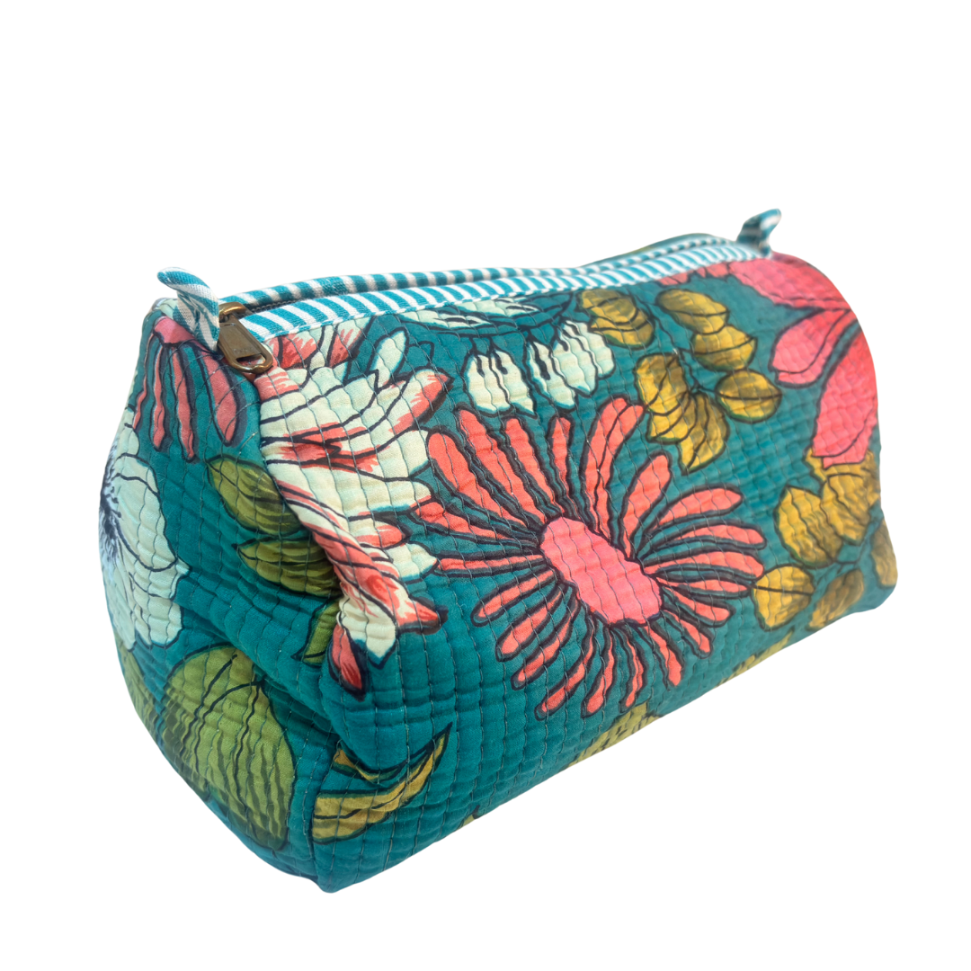 The Alfred Edition Travel Accessory:- Premium Handcrafted Waterproof Quilted Cotton Beauty/Travel Organizer Bag for Men & Women