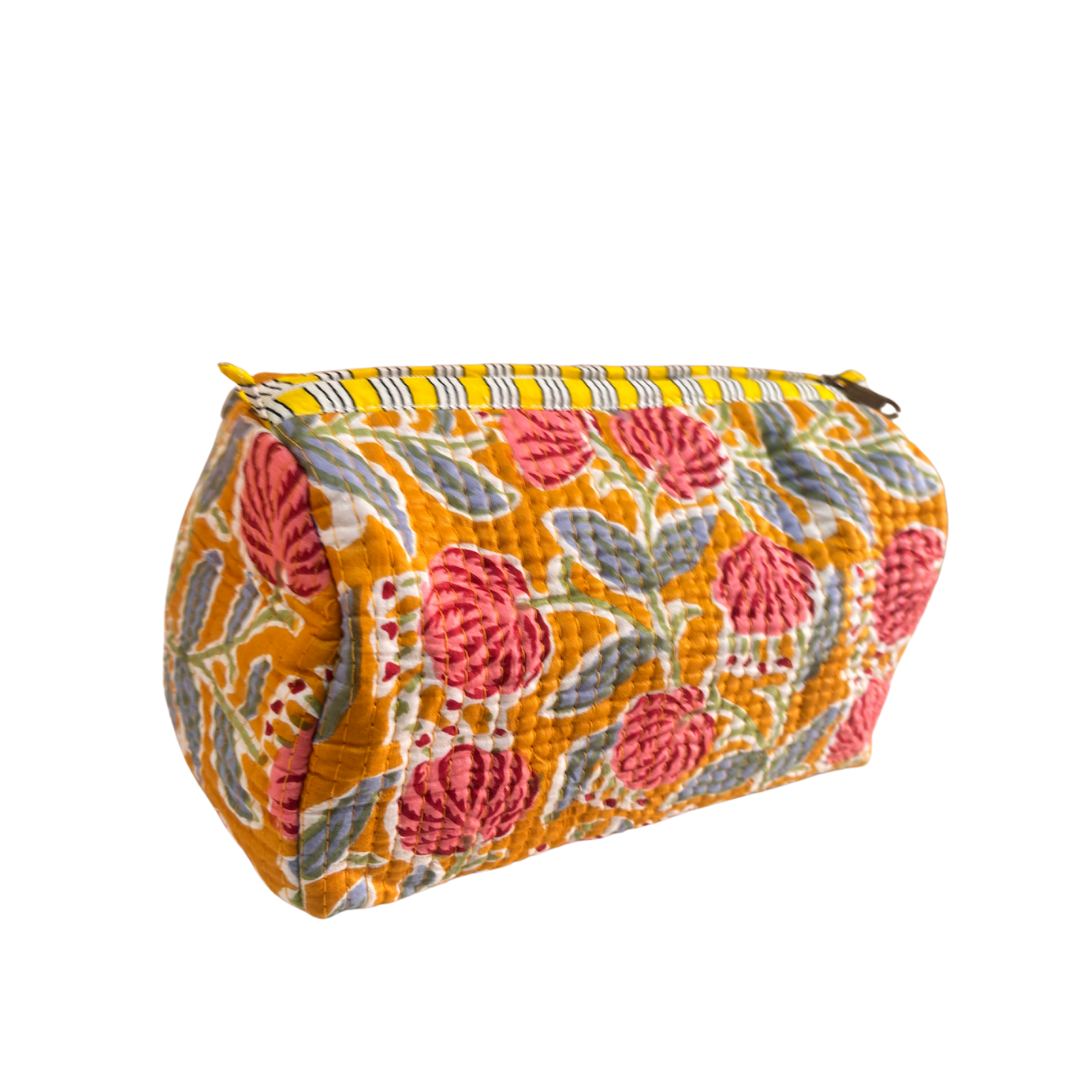 The Alfred Edition Travel Accessory:- Premium Handcrafted Waterproof Quilted Cotton Beauty/Travel Organizer Bag for Men & Women