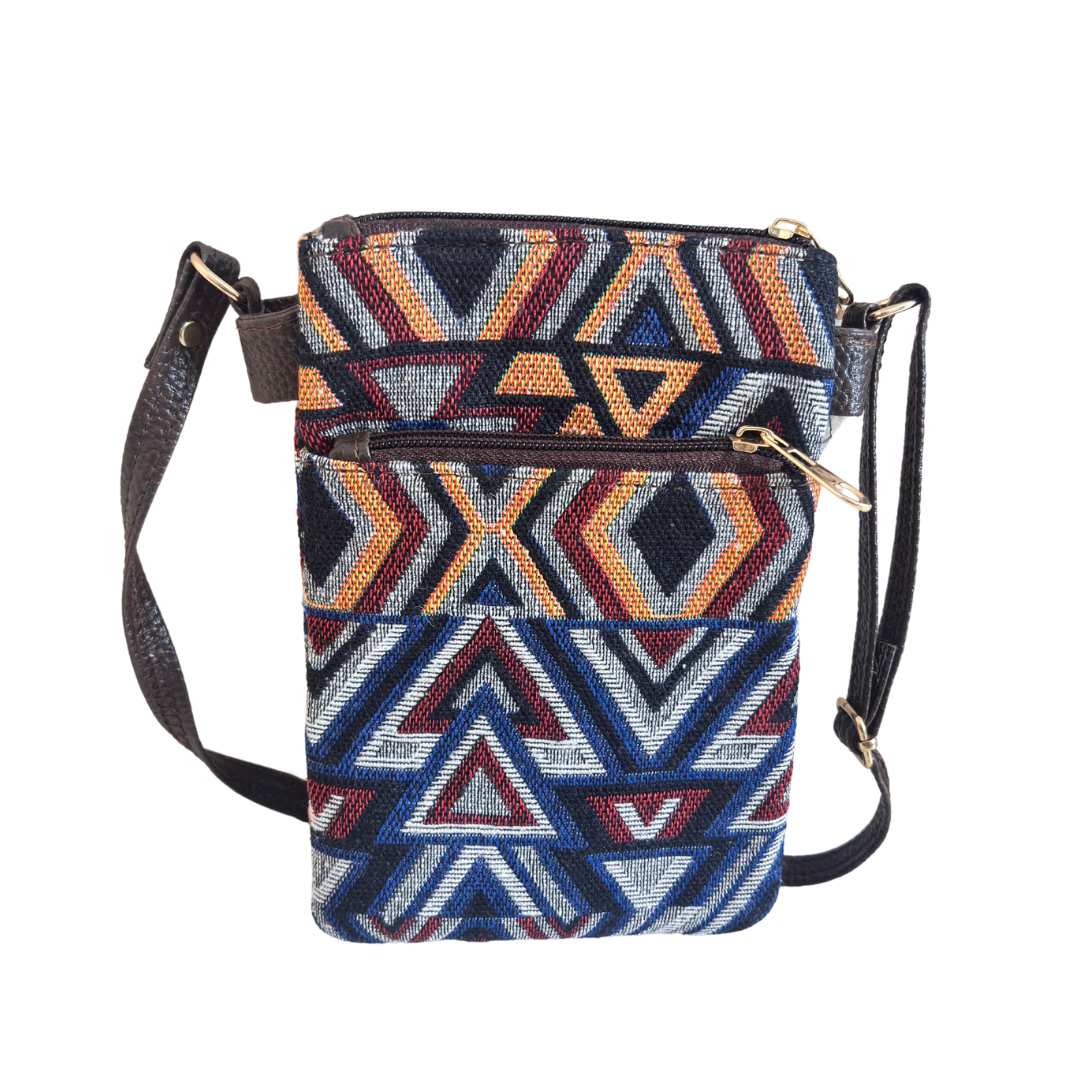 The Rugged Multicolor Multiple Partition Mobile Crossbody Sling Bag