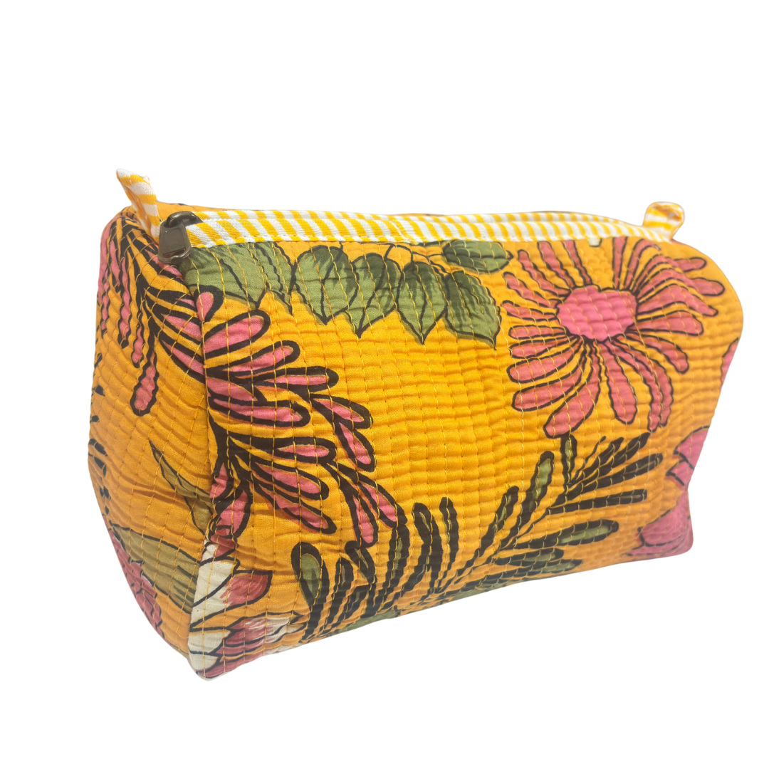 The Alfred Edition Travel Accessory:- Premium Handcrafted Waterproof Quilted Cotton Beauty/Travel Organizer Bag for Men & Women