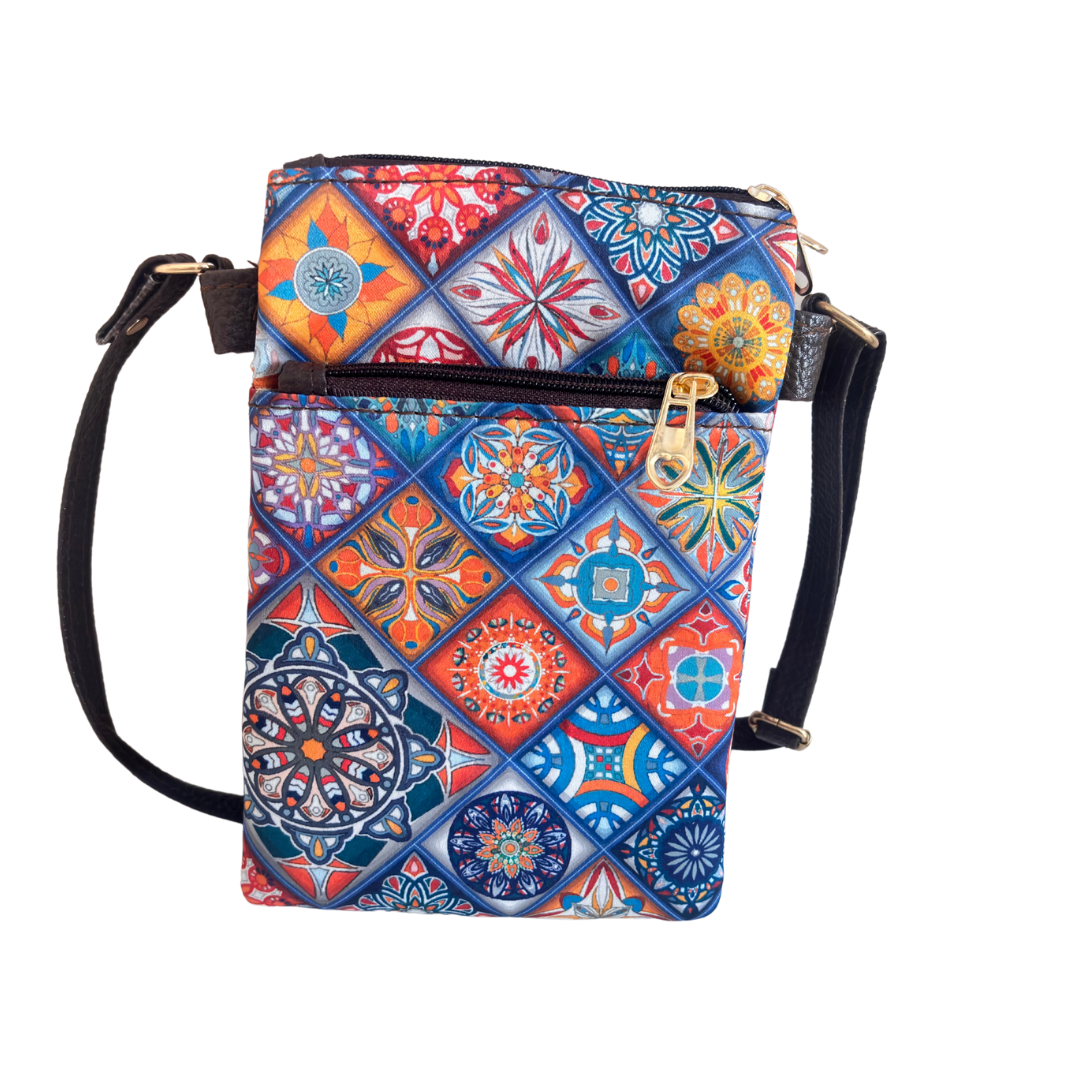 The Multicolor Multiple Partition Mobile Crossbody Sling Bag