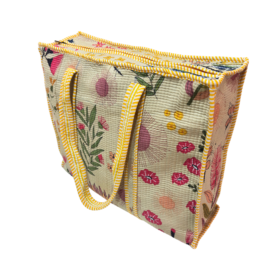 The Bazaar Bhoot Edition:- Premium Cotton Quilted Shopping Tote Bag
