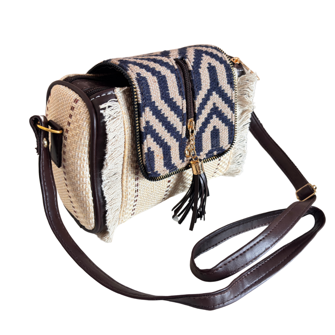 The Bohemian Pearl White Crossbody Sling Bag