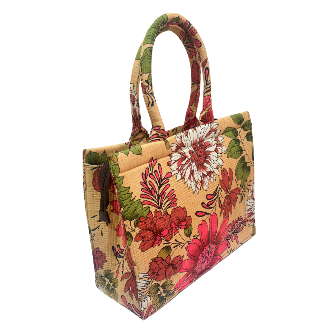 Quilted Laptop Tote Bag with Complementary Pouch