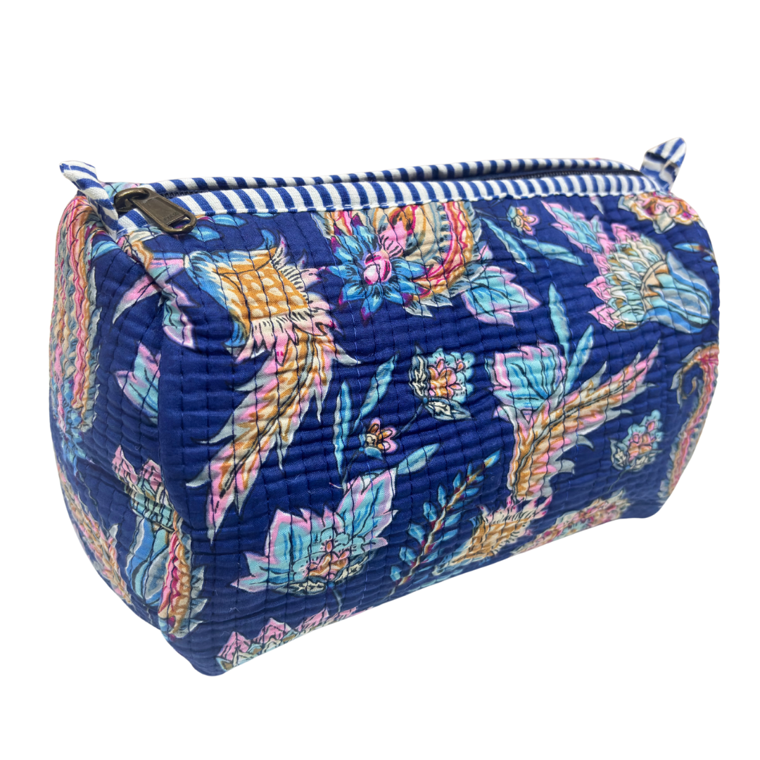 The Alfred Edition Travel Accessory:- Premium Handcrafted Waterproof Quilted Cotton Beauty/Travel Organizer Bag for Men & Women