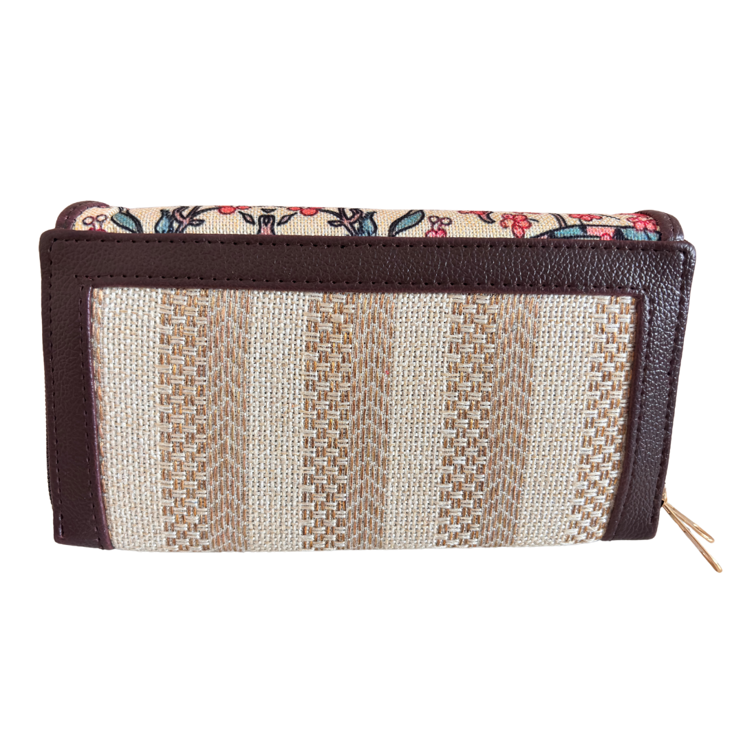 The Hamsafar Edition:- Women's Ethnic Jute Fabric Wallet with Double Partition