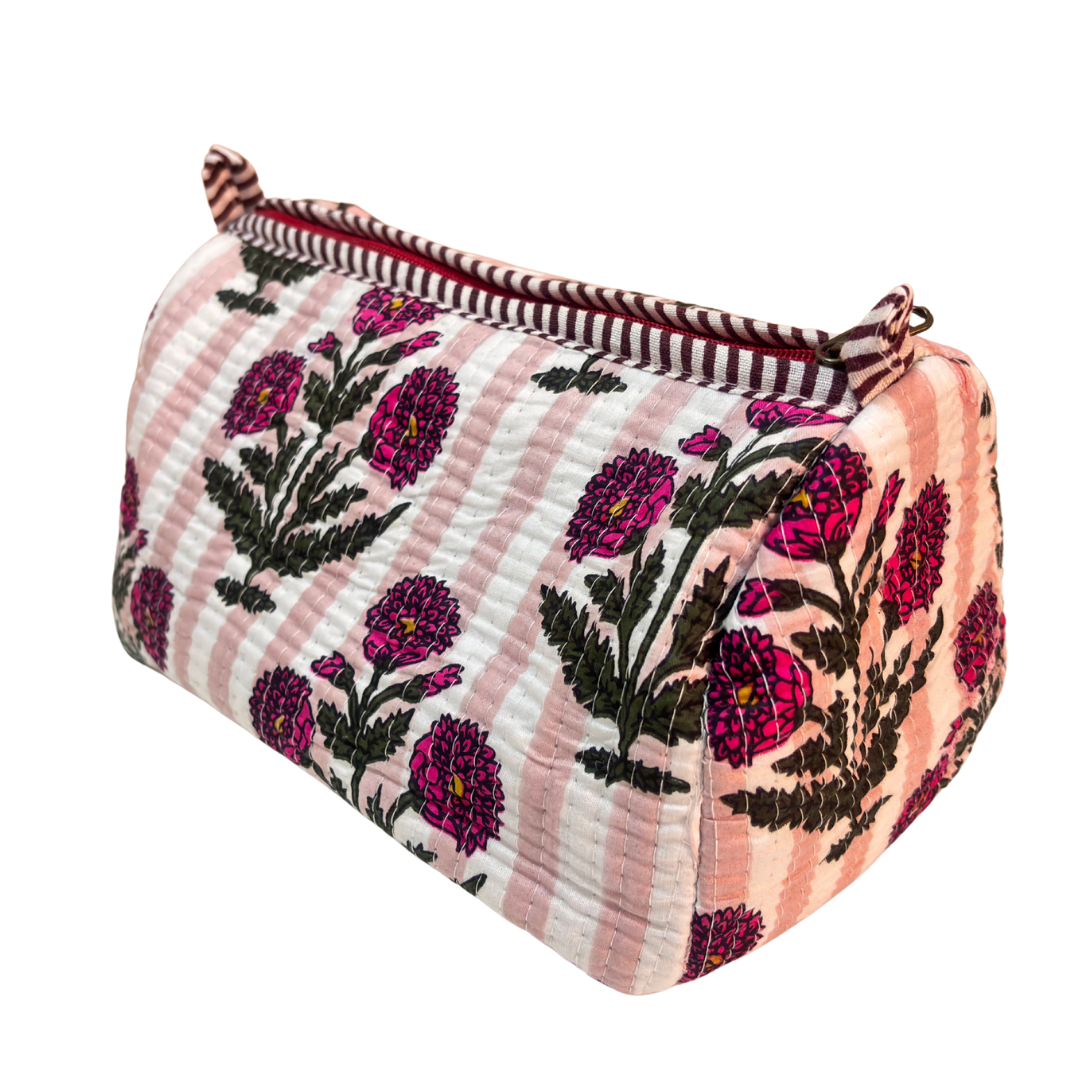 The Alfred Edition Travel Accessory:- Premium Handcrafted Waterproof Quilted Cotton Beauty/Travel Organizer Bag for Men & Women