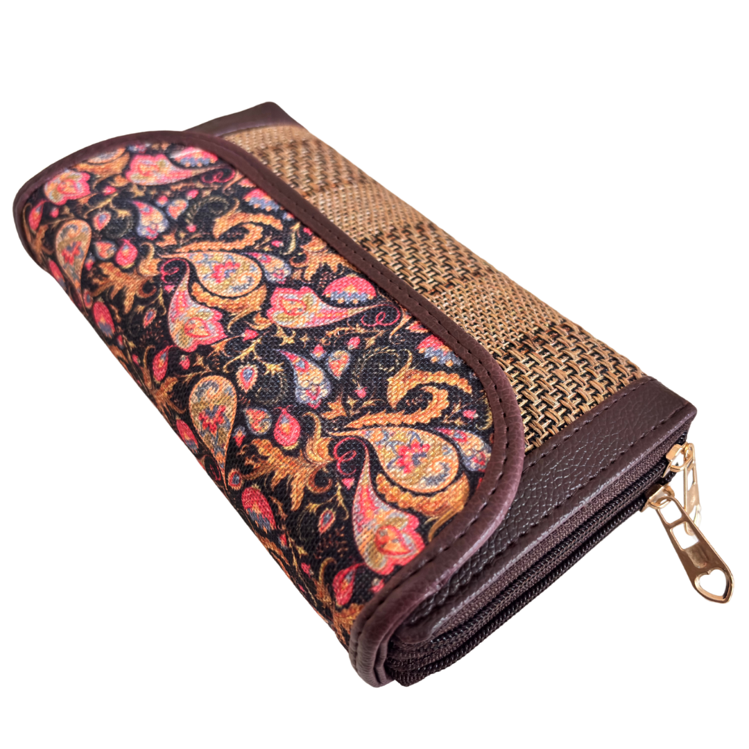 The Hamsafar Edition:- Women's Ethnic Jute Fabric Wallet with Double Partition