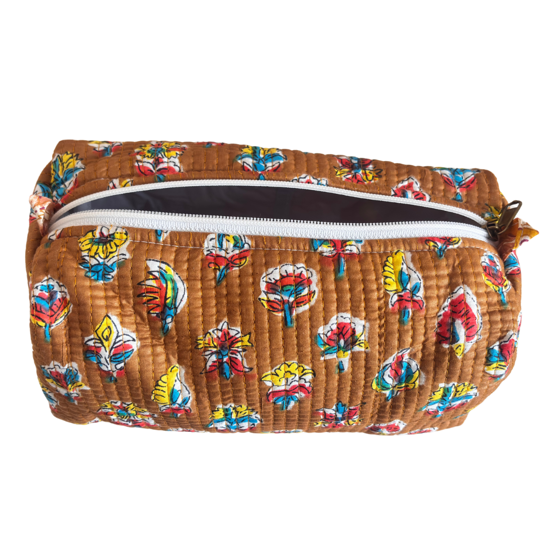 The Alfred Edition Travel Accessory:- Premium Handcrafted Waterproof Quilted Cotton Beauty/Travel Organizer Bag for Men & Women