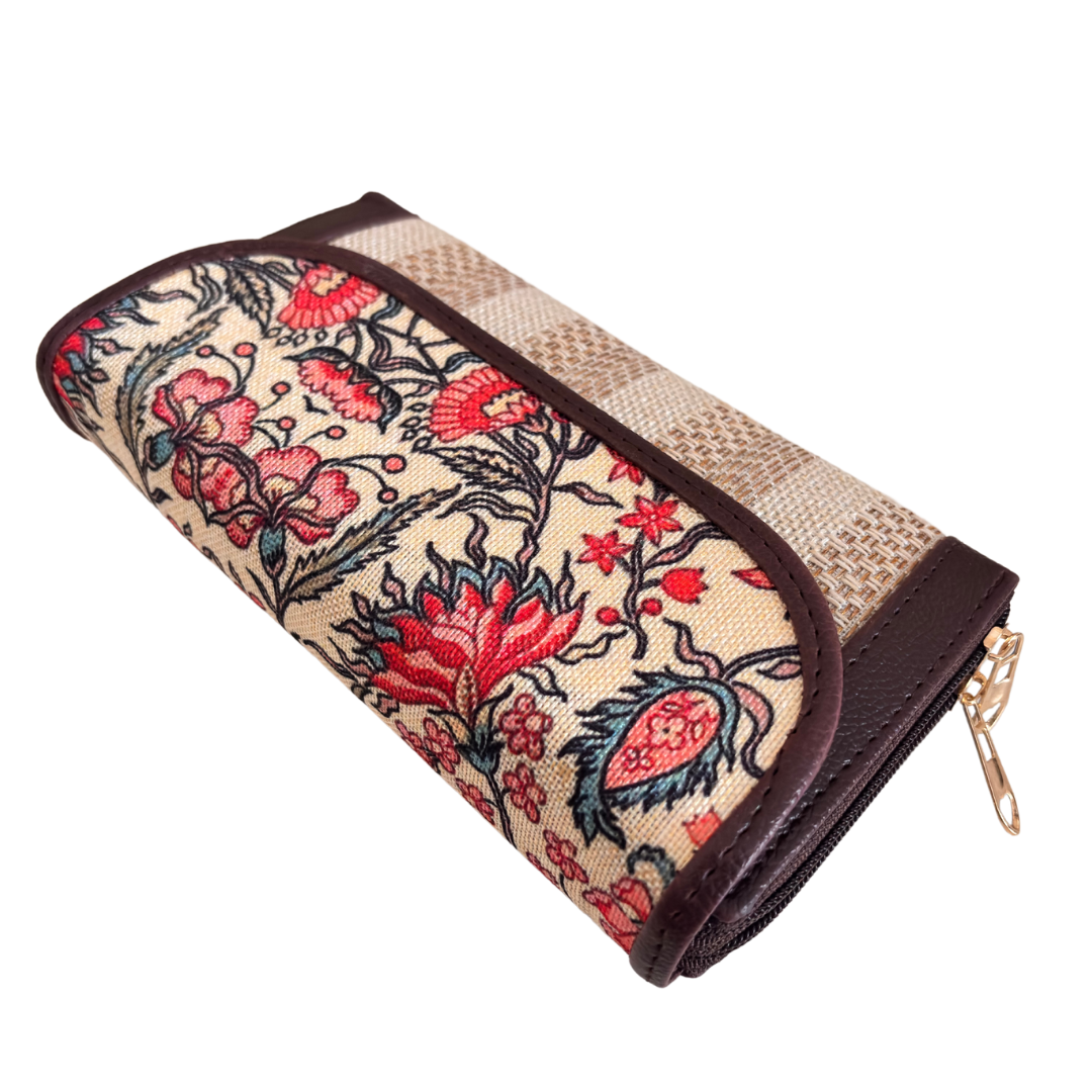 The Hamsafar Edition:- Women's Ethnic Jute Fabric Wallet with Double Partition
