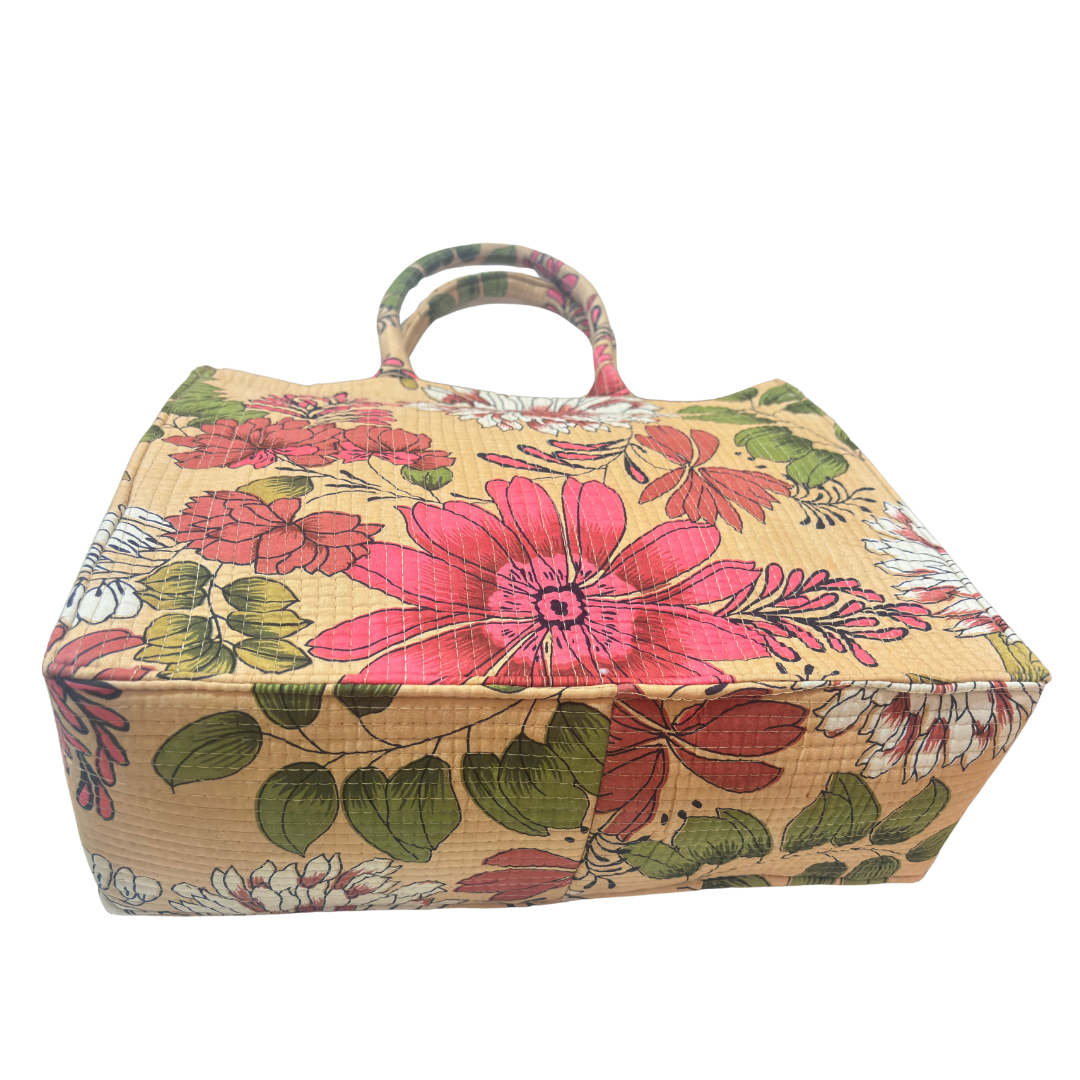 Quilted Laptop Tote Bag with Complementary Pouch