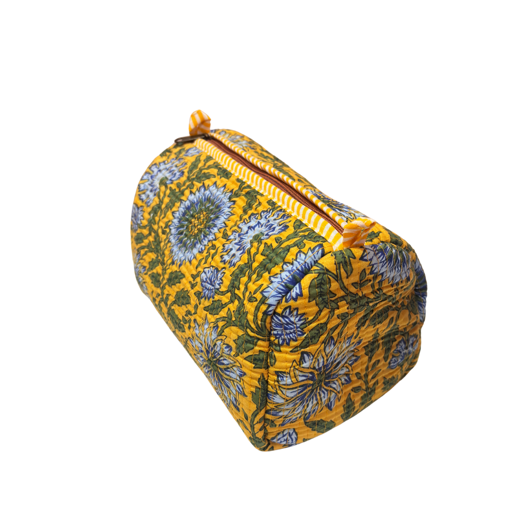 The Alfred Edition Travel Accessory:- Premium Handcrafted Waterproof Quilted Cotton Beauty/Travel Organizer Bag for Men & Women