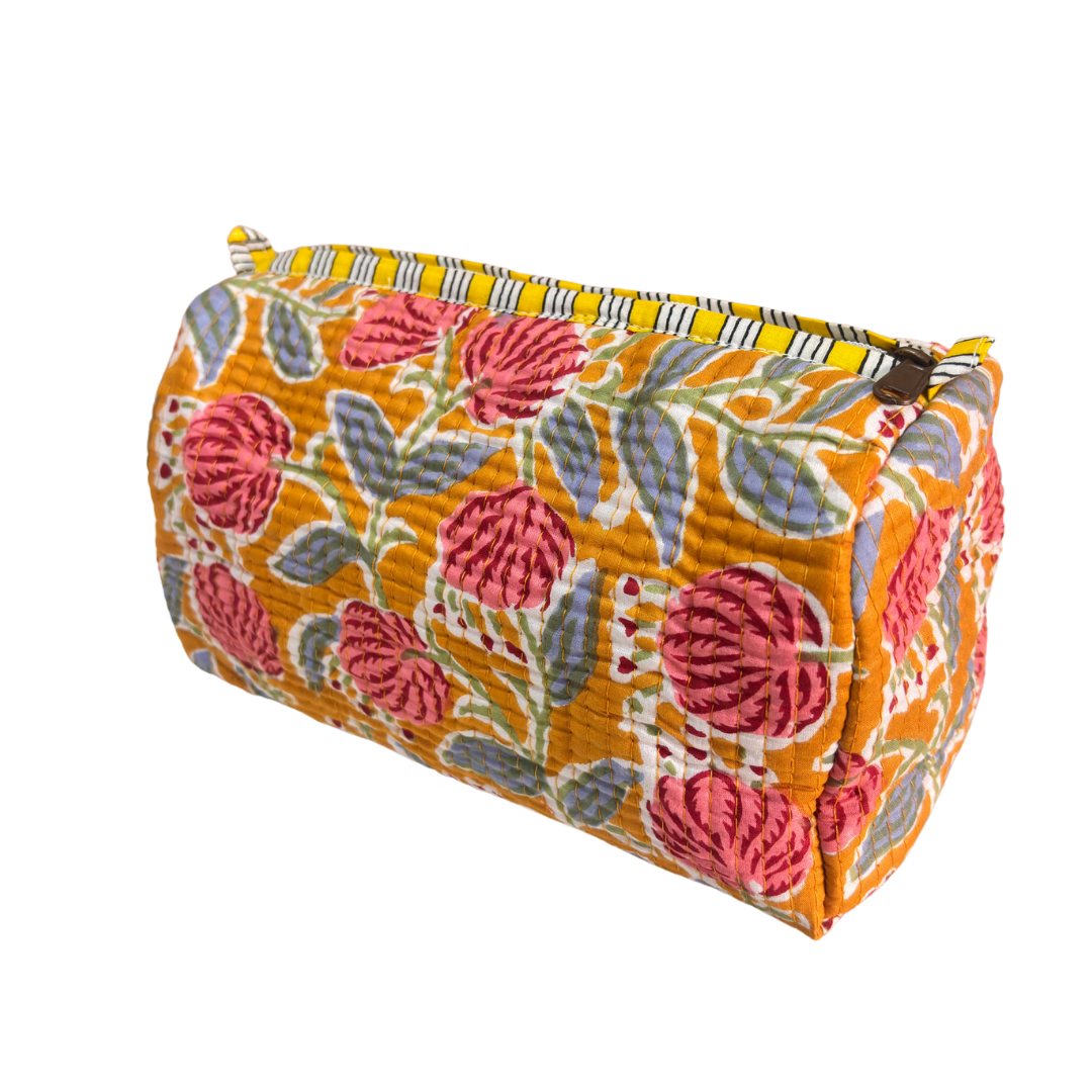 The Alfred Edition Travel Accessory:- Premium Handcrafted Waterproof Quilted Cotton Beauty/Travel Organizer Bag for Men & Women