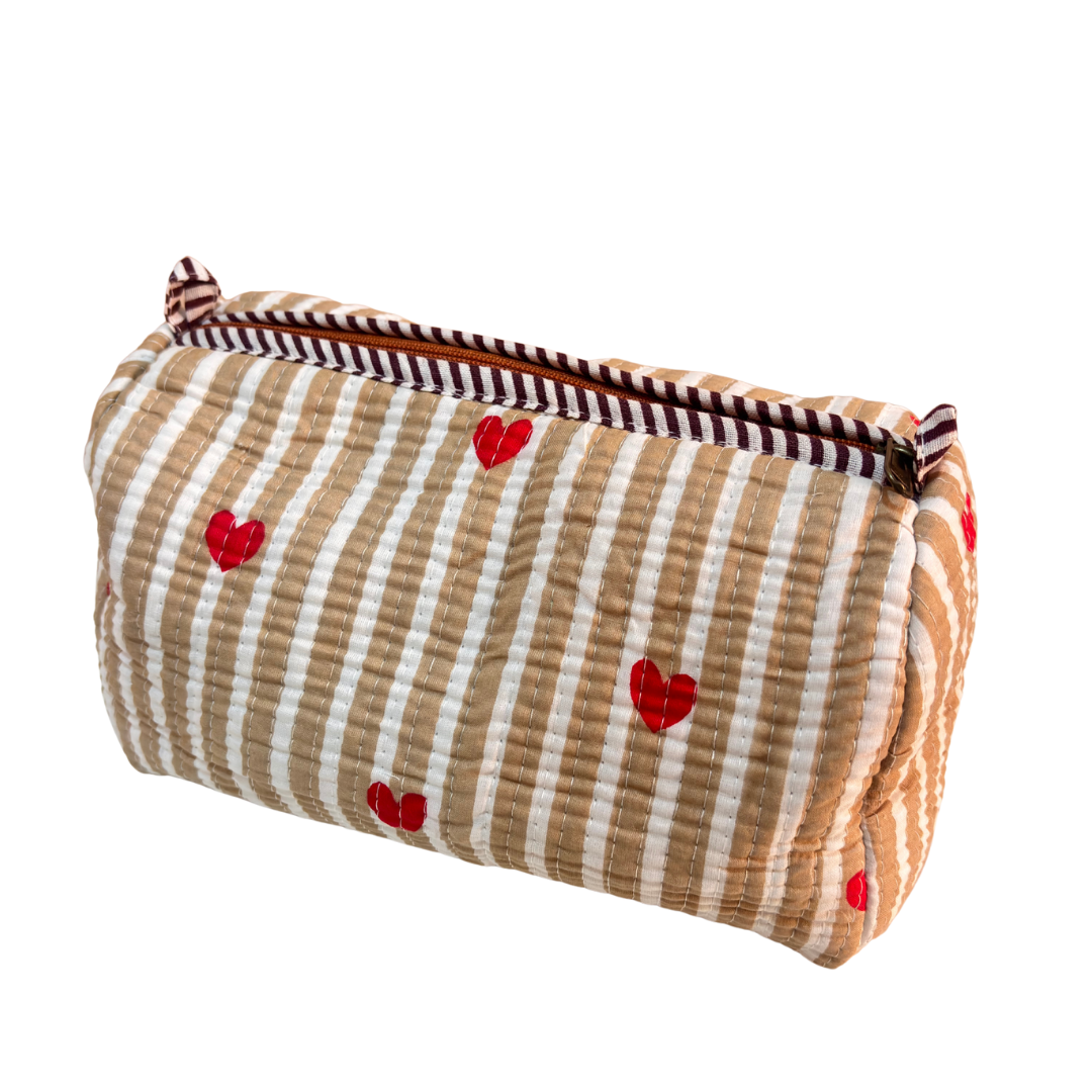 The Alfred Edition Travel Accessory:- Premium Handcrafted Waterproof Quilted Cotton Beauty/Travel Organizer Bag for Men & Women