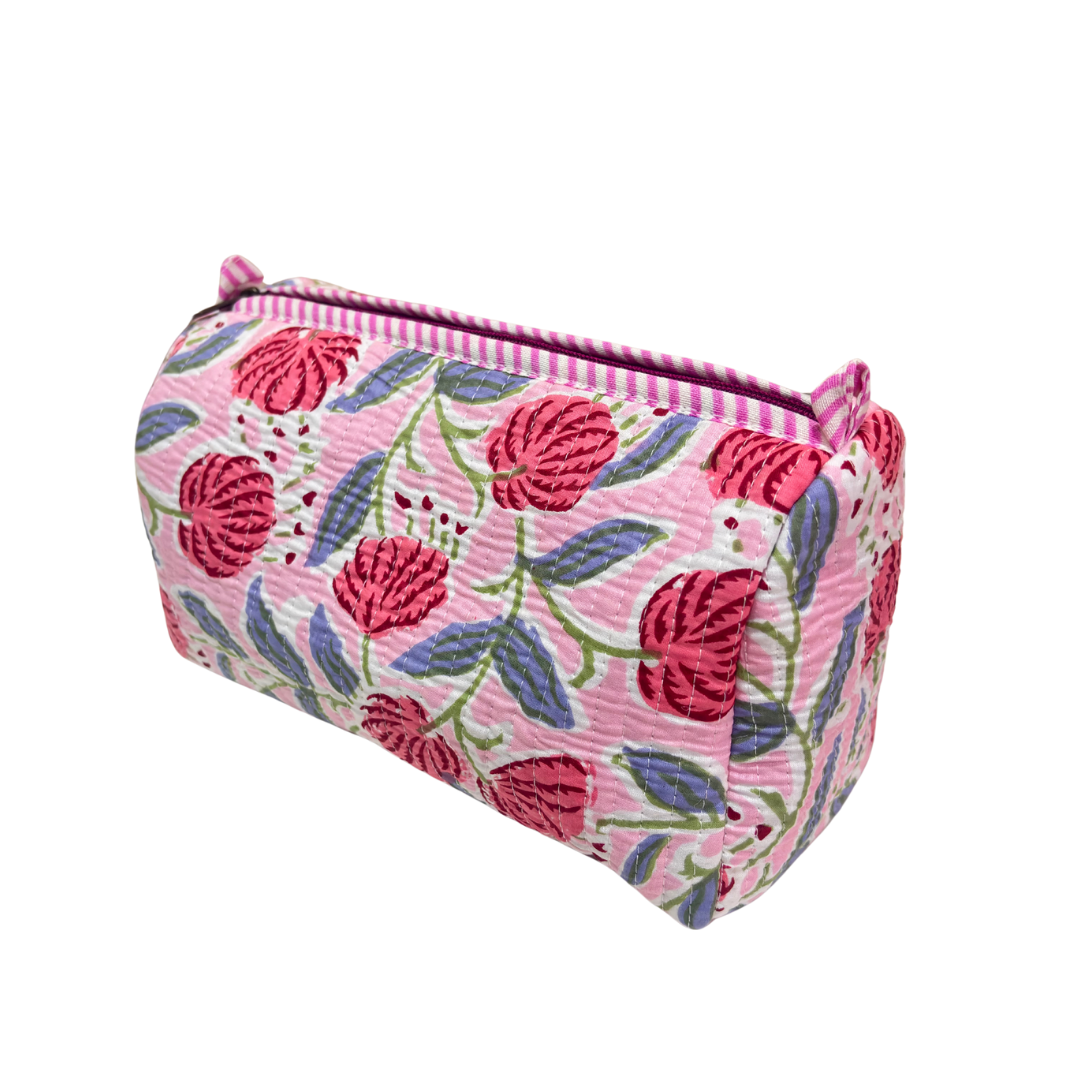 The Alfred Edition Travel Accessory:- Premium Handcrafted Waterproof Quilted Cotton Beauty/Travel Organizer Bag for Men & Women