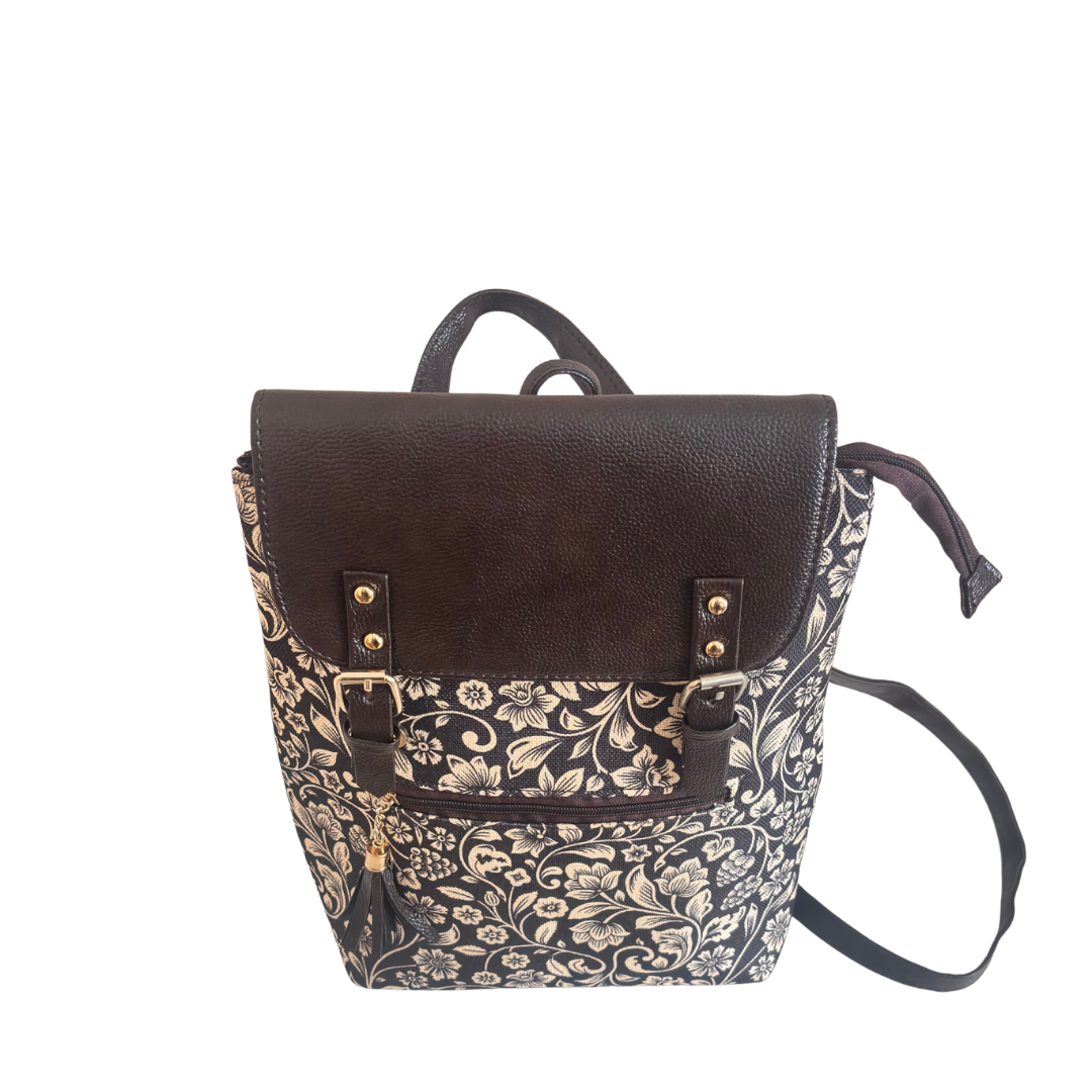 Golden Baagh Heritage Edition Backpack - Indian Botanical Art Collection Style