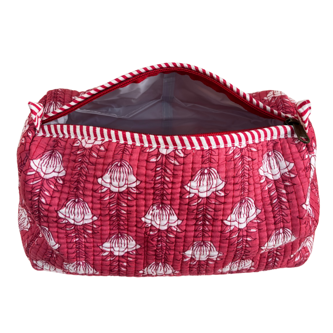 The Alfred Edition Travel Accessory:- Premium Handcrafted Waterproof Quilted Cotton Beauty/Travel Organizer Bag for Men & Women