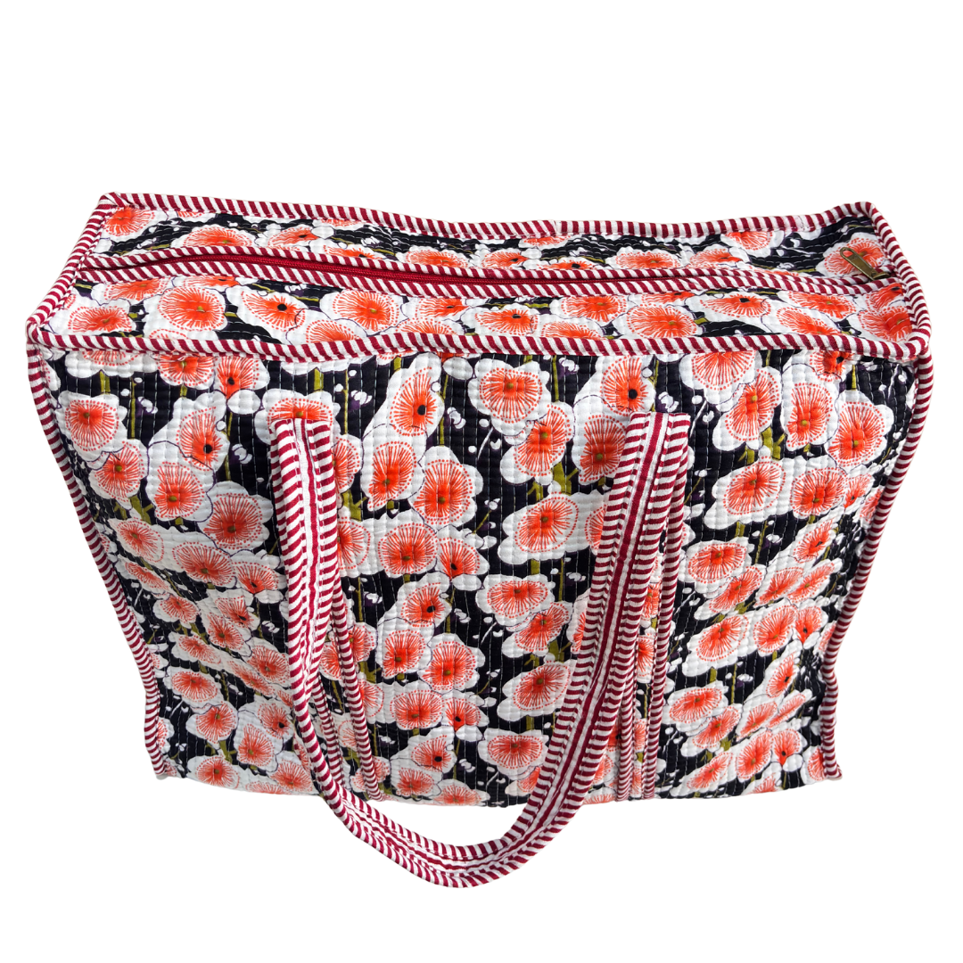 4-in-1 Festive Gifting COMBO : Premium Quilted Tote Bag + 3 Waterproof Pouches = Your Complete Organization Solution!