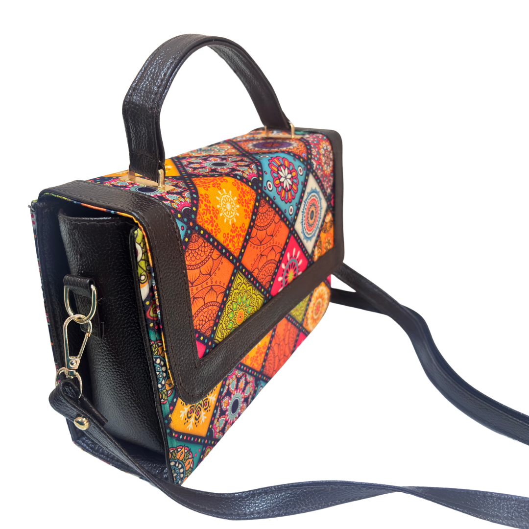 The House of RajPadmini Mandala Print Crossbody Box Bag