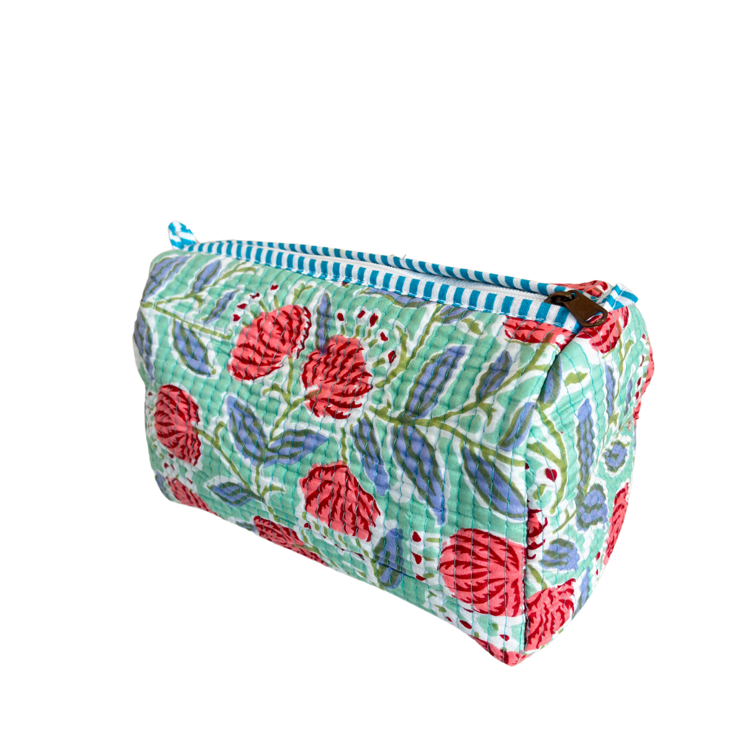 The Alfred Edition Travel Accessory:- Premium Handcrafted Waterproof Quilted Cotton Beauty/Travel Organizer Bag for Men & Women