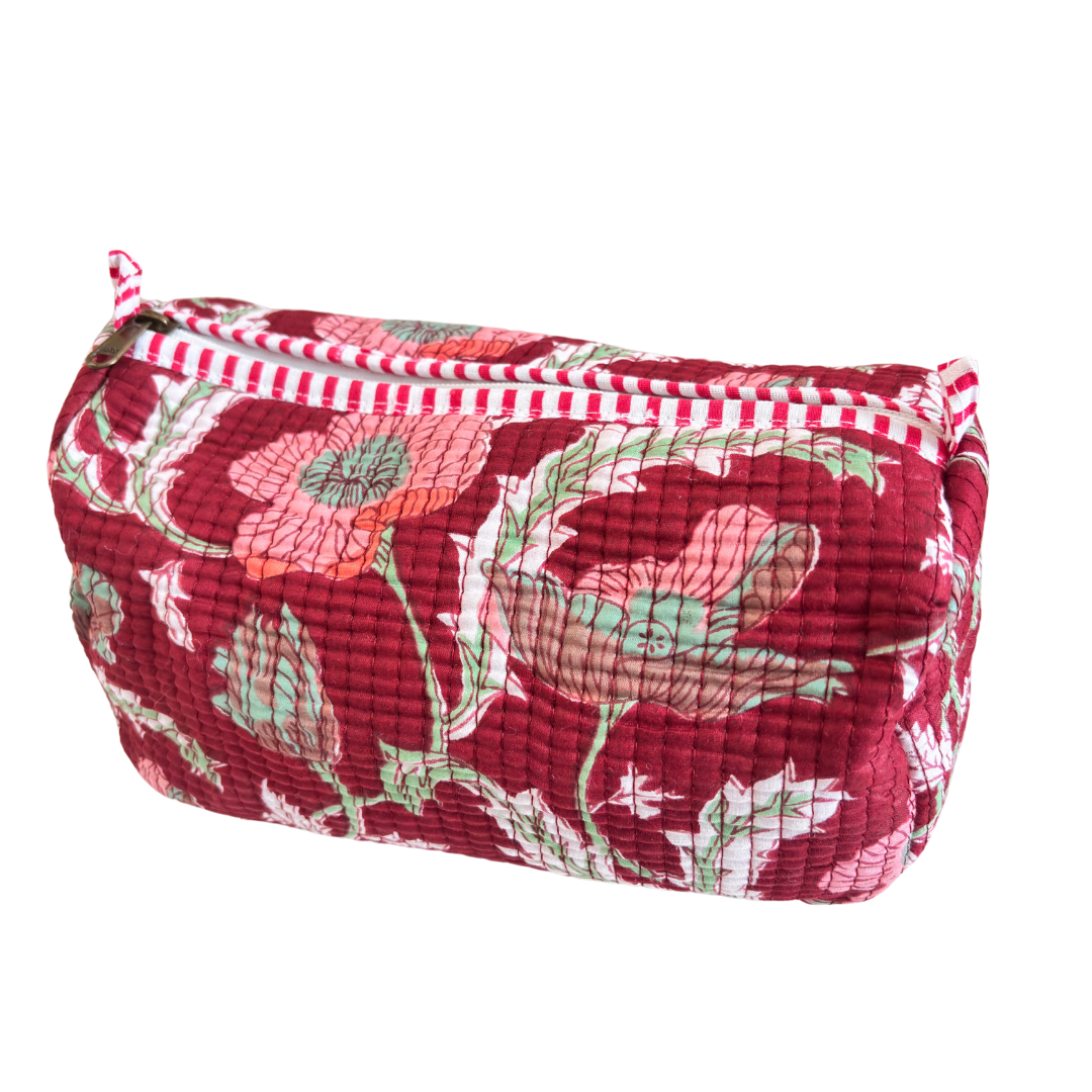 The Alfred Edition Travel Accessory:- Premium Handcrafted Waterproof Quilted Cotton Beauty/Travel Organizer Bag for Men & Women