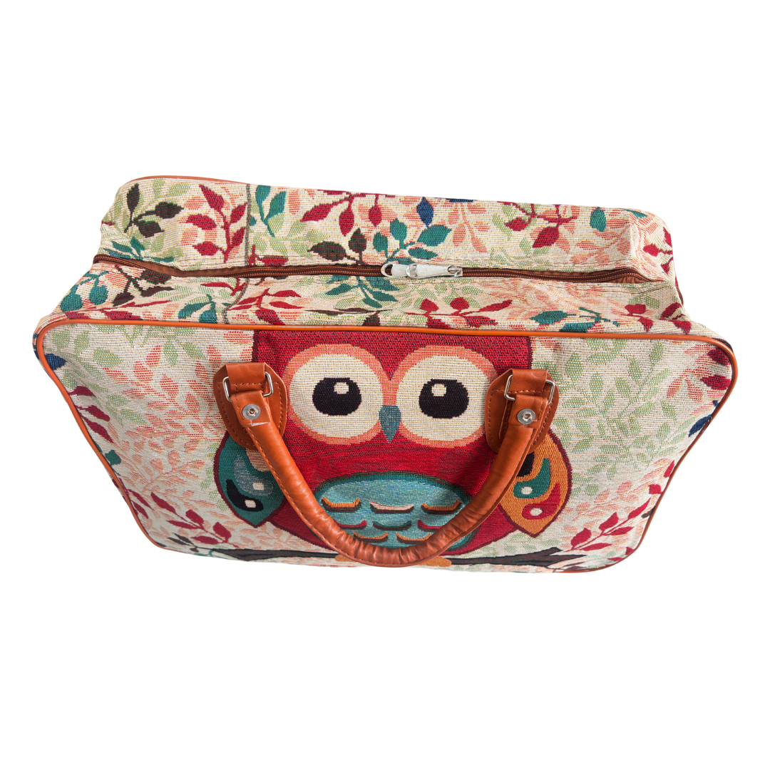 Off-White Single Owl Print Washable Duffle Bag