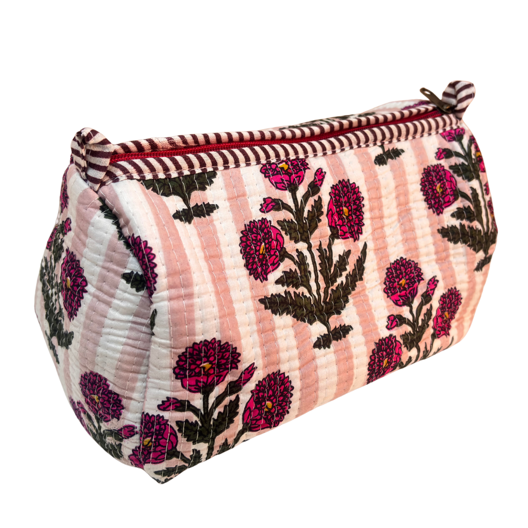 The Alfred Edition Travel Accessory:- Premium Handcrafted Waterproof Quilted Cotton Beauty/Travel Organizer Bag for Men & Women